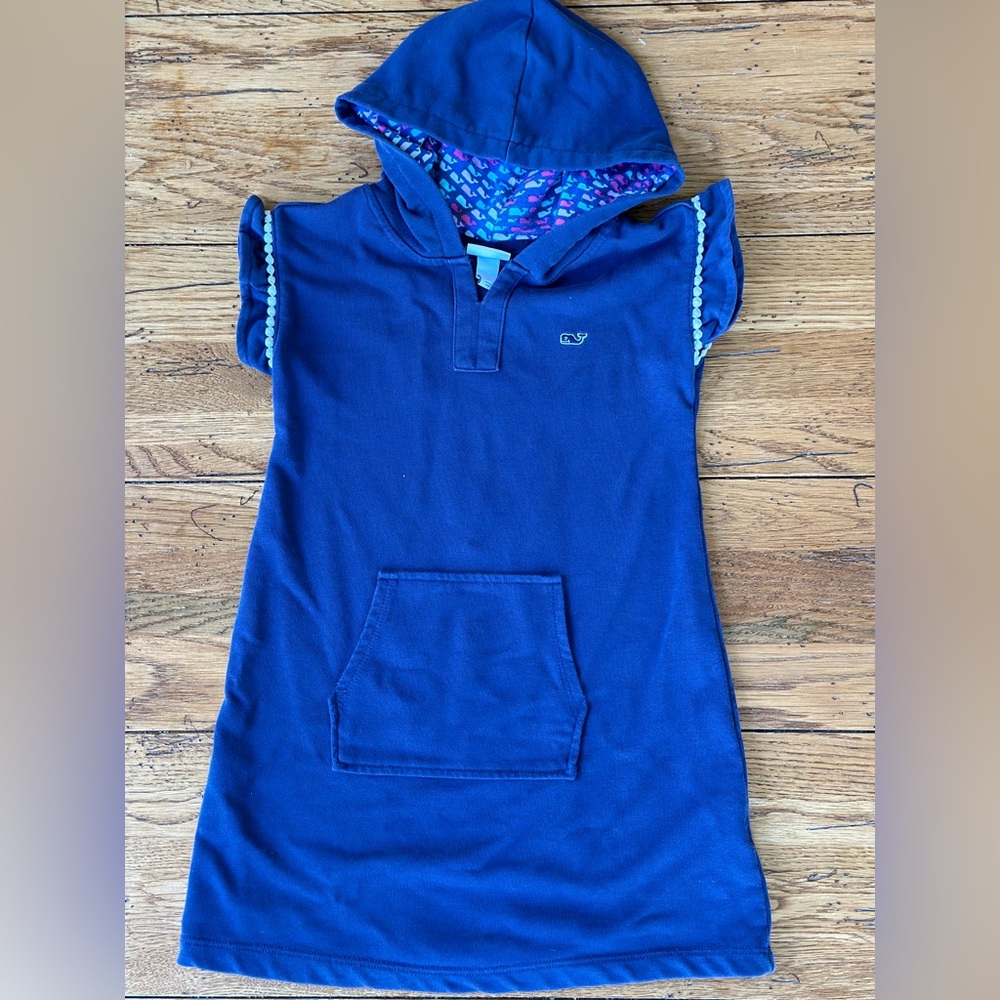 Vineyard vines girls swim coverup 5T, navy with fluttered sleeves